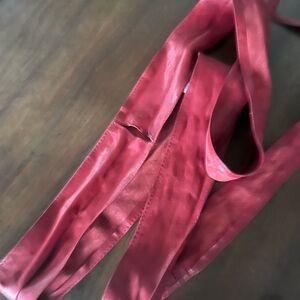 Vintage Red Leather Wrap Belt 80s GUC Made in Italy